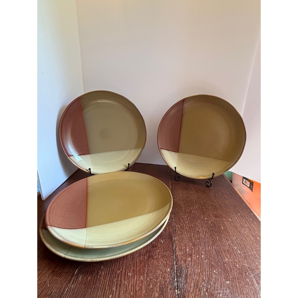 Sango Gold Dust Sienna 5039 Dinner Plates Set of 4 Stoneware Tan Brown 10.75 in